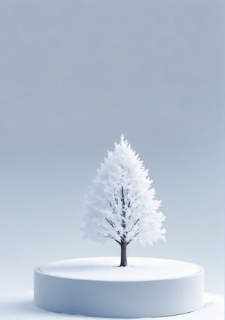 Winter Tree Isolated On A White Background. Generative AIの素材