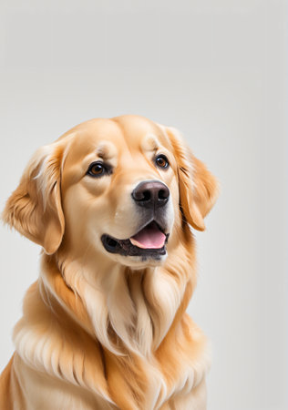 Golden Retriever Isolated On A White Background. Generative AIの素材