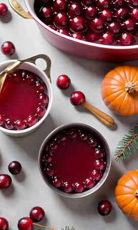 Thanksgiving Homemade Cranberry Jelly In A Mol. Generative AIの素材