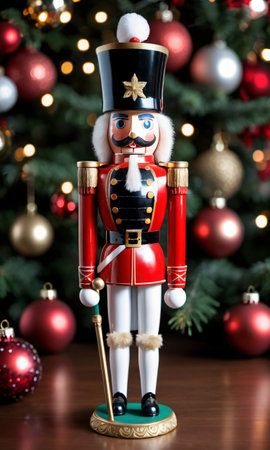 Photo Of Christmas Nutcracker Soldier Standing Tal. Generative AIの素材