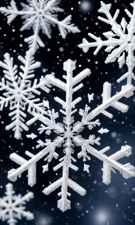 Photo Of Christmas Snowflake Patterns In The Ai. Generative AIの素材