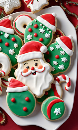Photo Of Christmas Frosted Christmas Cookie. Generative AIの素材