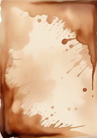 A Brown Watercolor Stain On A White Background. Generative AIの素材
