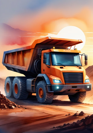 A Dump Truck. Generative AIの素材