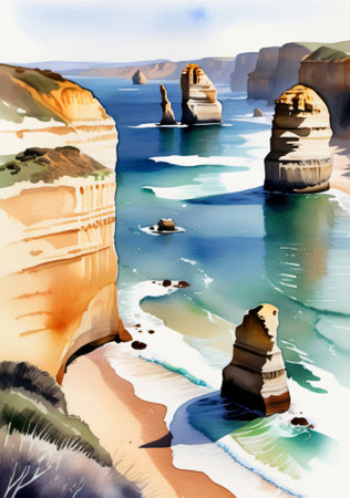 A Painting Of The Twelve Apostles. Generative AIの素材