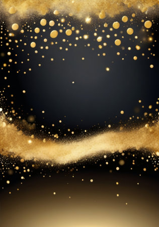 Gold Glitter Background With Space For Text. Generative AIの素材