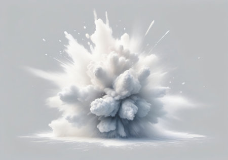 3D illustration of a cloud with smoke on a white background.の素材