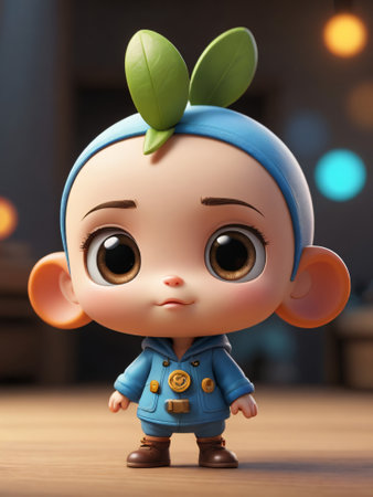 Photo Of A 3D Cartoon Kumquat Character Isolated On A White Background. Generative AIの素材