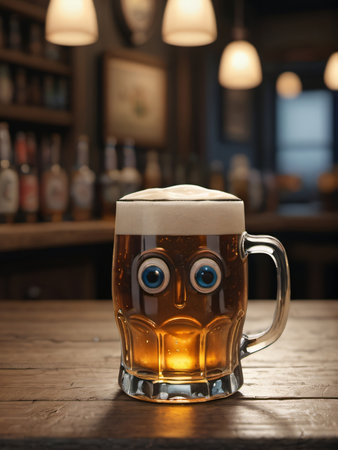 Photo Of Hand Drawn Beer Alcoholic Drink. Generative AIの素材