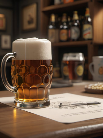 Photo Of Beer Sketch Set. Generative AIの素材