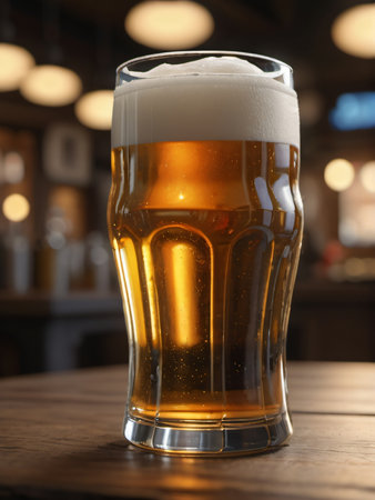 Photo Of Colorful Illustration Banner Of Glass Of Beer With. Generative AIの素材