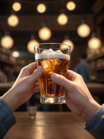 Photo Of Illustration Of Hands Holding Alcohol Drinks. Generative AIの素材