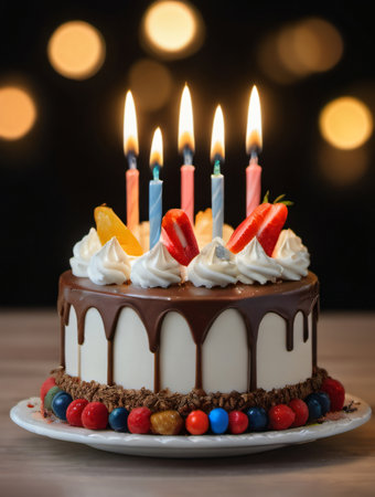 Photo Of Birthday Cake Isolated. Generative AIの素材