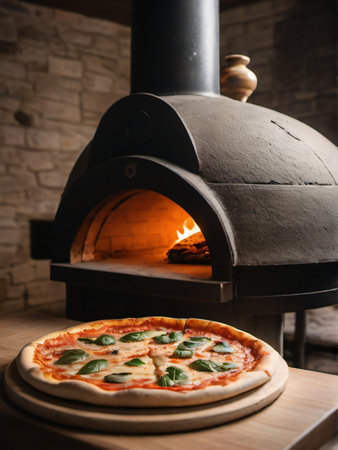 Photo Of Original Stone Oven Pizza Italia. Generative AIの素材