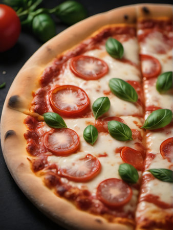 Photo Of Pizza Margherita. Generative AIの素材