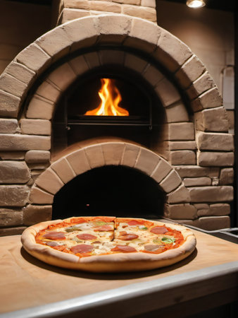Photo Of Original Stone Oven Pizza Italia. Generative AIの素材
