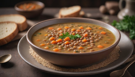 Photo Of German Lentil Soup. Generative AIの素材