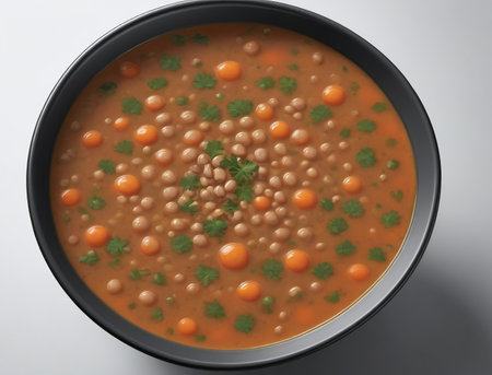 Illustration Of Isolated Lentil Soup Bowl. Generative AIの素材