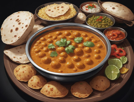 Illustration Of Indian Dal Curry. Generative AIの素材