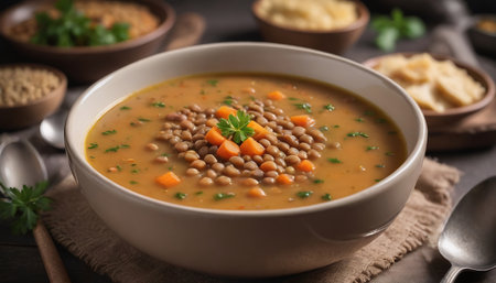 Photo Of German Lentil Soup Photo. Generative AIの素材