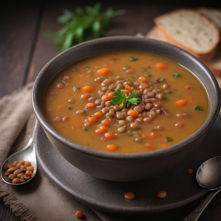 Photo Of German Lentil Soup Photo. Generative AIの素材