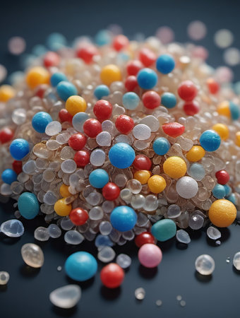 Microplastics Found In Human Body From Food And Oceans. Generative AIの素材