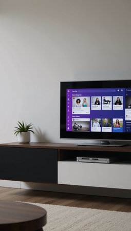 A digital presentation showcasing visual content for streaming videos on a communication network through social media platformsの素材