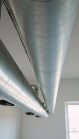 Clean and sanitized workliving space after clean air ducts remove dust and debrisの素材