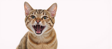 Humorous image featuring an angry yet surprising cat with a joyful demeanorの素材