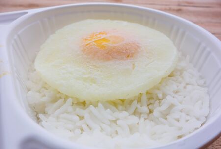 Freeze of rice and fried egg convenience foodの写真素材