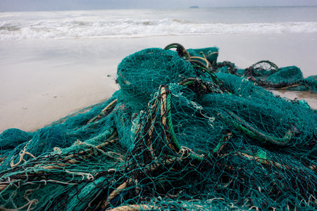 Green fishing netの写真素材