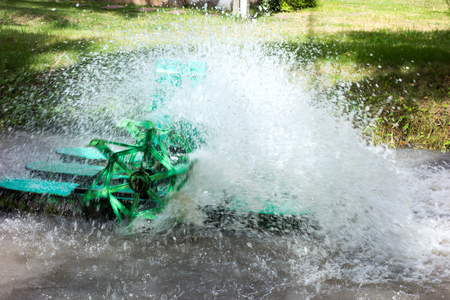 waste water treatment by use water turbine in the riverの写真素材