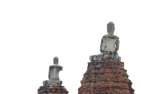 The image of Buddha at public temple in Thailand isolatedの写真素材