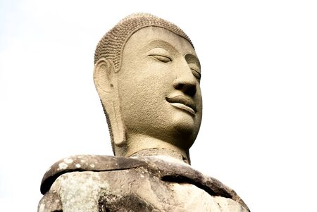 The image of Buddha at public temple in Thailand isolatedの写真素材