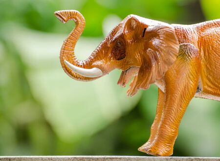 The elephant head made by plastic as a toyの写真素材