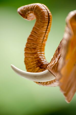 The elephant head made by plastic as a toy