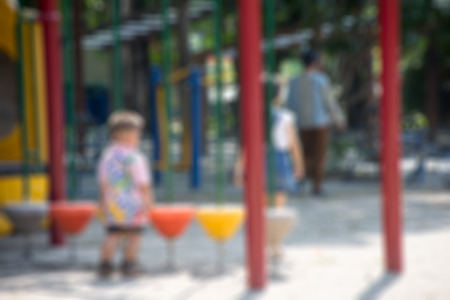 Defocused and blurred image for background of children's playground,activities at public parkの写真素材