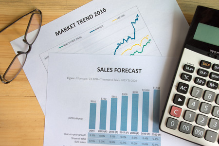 Financial accounting sales forecast graphs analysisの写真素材