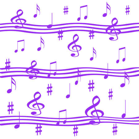 lavender music notes scattered on background scrapbook pageの写真素材