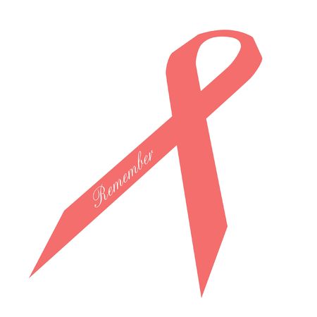 pink ribbon with slogan on white background illustrationの写真素材