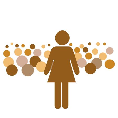 woman speaking before a large crowd illustrationの写真素材