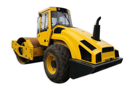 Yellow road roller
