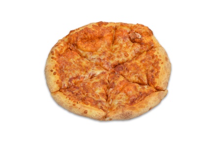 Fresh margerita pizza isolated on whiteの写真素材