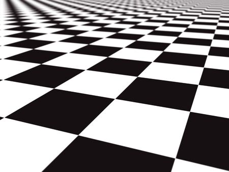 A large black and white checker floor background pattern. Shallow depth of focus