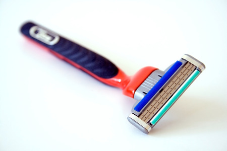 Razor on white backgroundの写真素材
