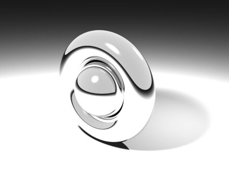 3D Shape with silver metallic color. の写真素材