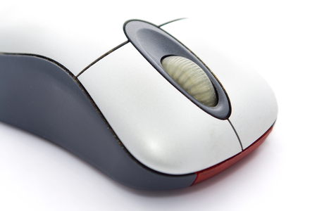 Mouse close up. Isolated on white. High keyの写真素材