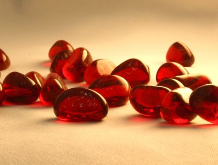 Beautiful red glass stonesの写真素材