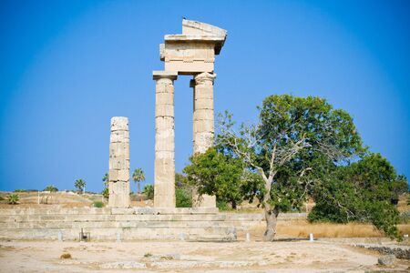 Temple of Appolon in Acropolis of Rhodes island, Greeceの写真素材
