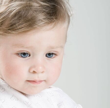 Bright closeup portrait of aborable childの写真素材